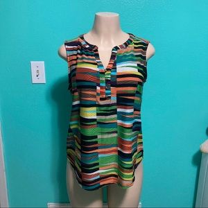 Dana Buchman Multicolored Sleeveless Blouse Size P/M